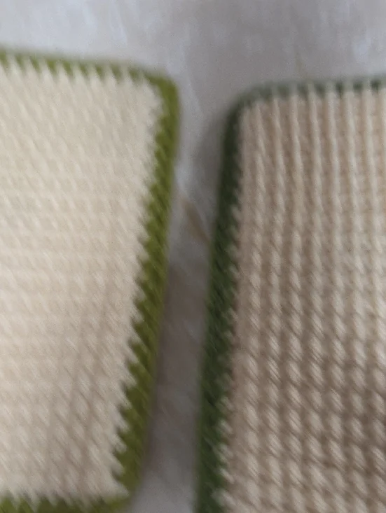 Handmade Crocheted Fruit Potholders - Strawberry & Apple - Cream and Green - Picture 7 of 11